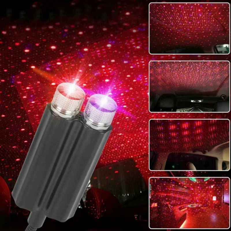 1Pcs Car Interior Lights Roof Star Light USB LED Starry Atmosphere Projector Decoration Night Party Decor Galaxy Light