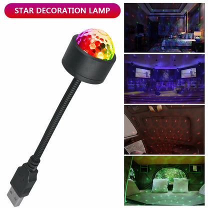 1Pcs Car Interior Lights Roof Star Light USB LED Starry Atmosphere Projector Decoration Night Party Decor Galaxy Light